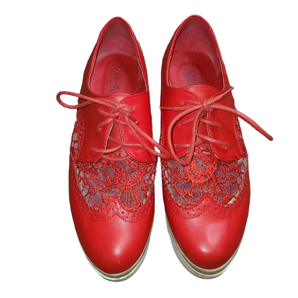 Women's Red Dazzle Platform Shoes